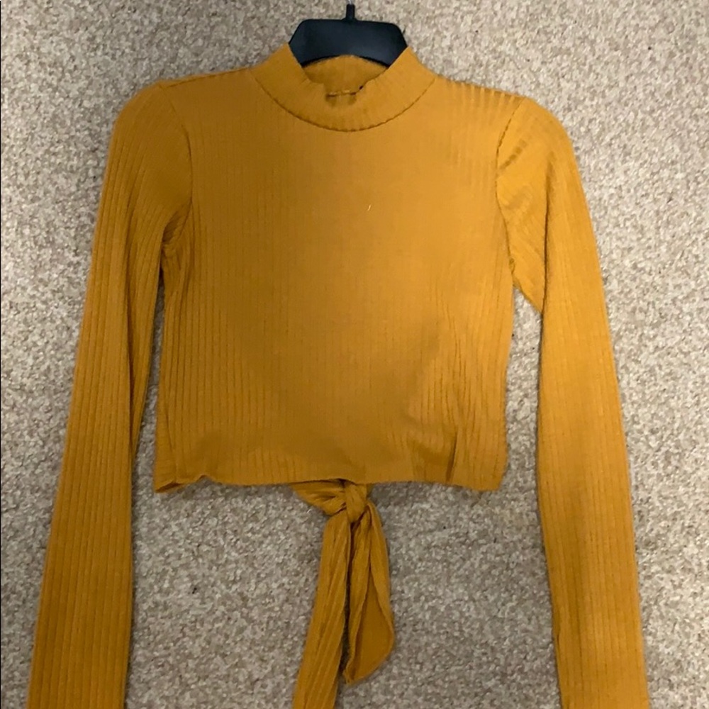 Brown/orange crop top with open back string tie